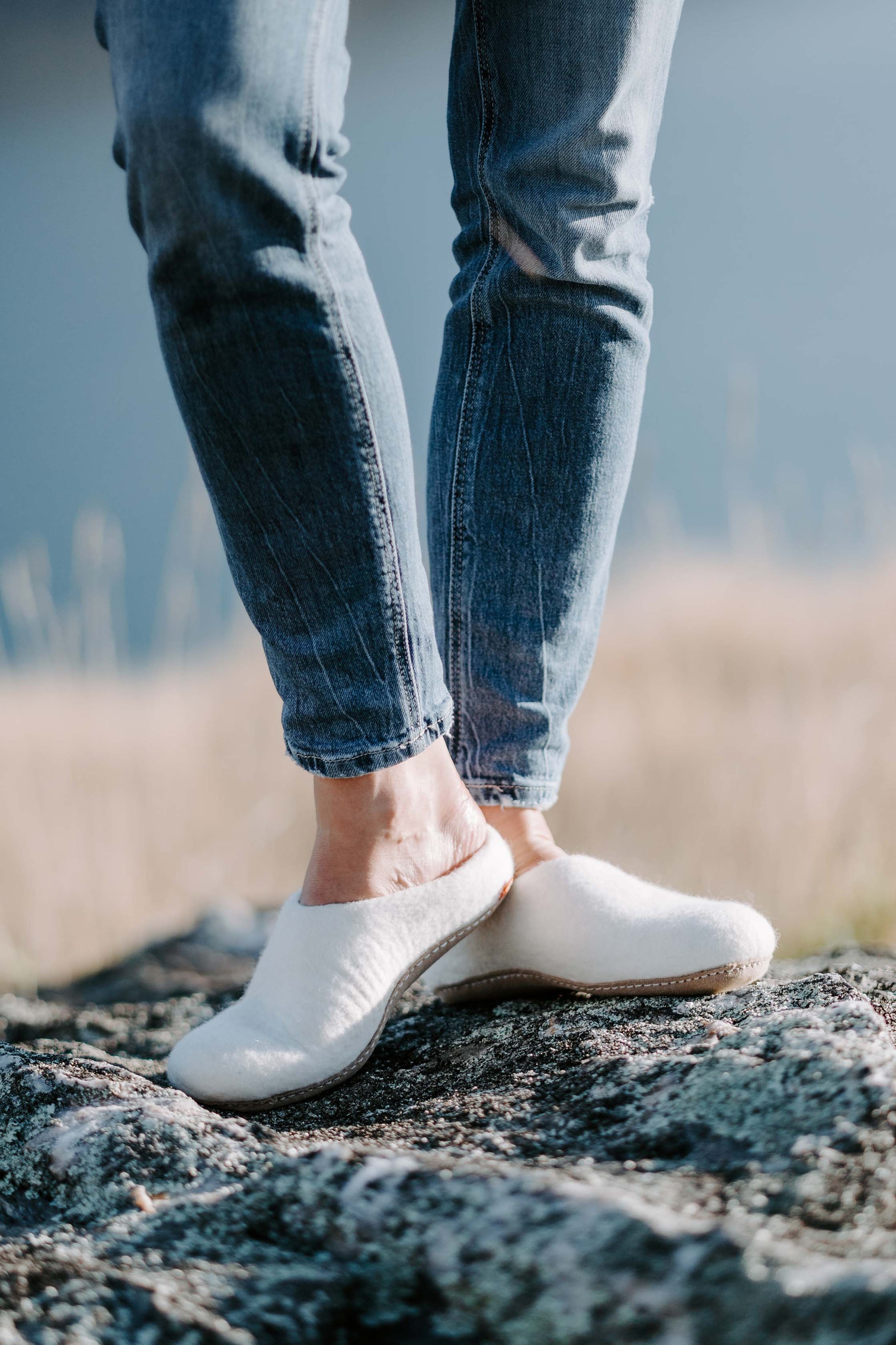 Merino felted wool slip on slipper by Merinoze - the warmest, softest, finest wool ever