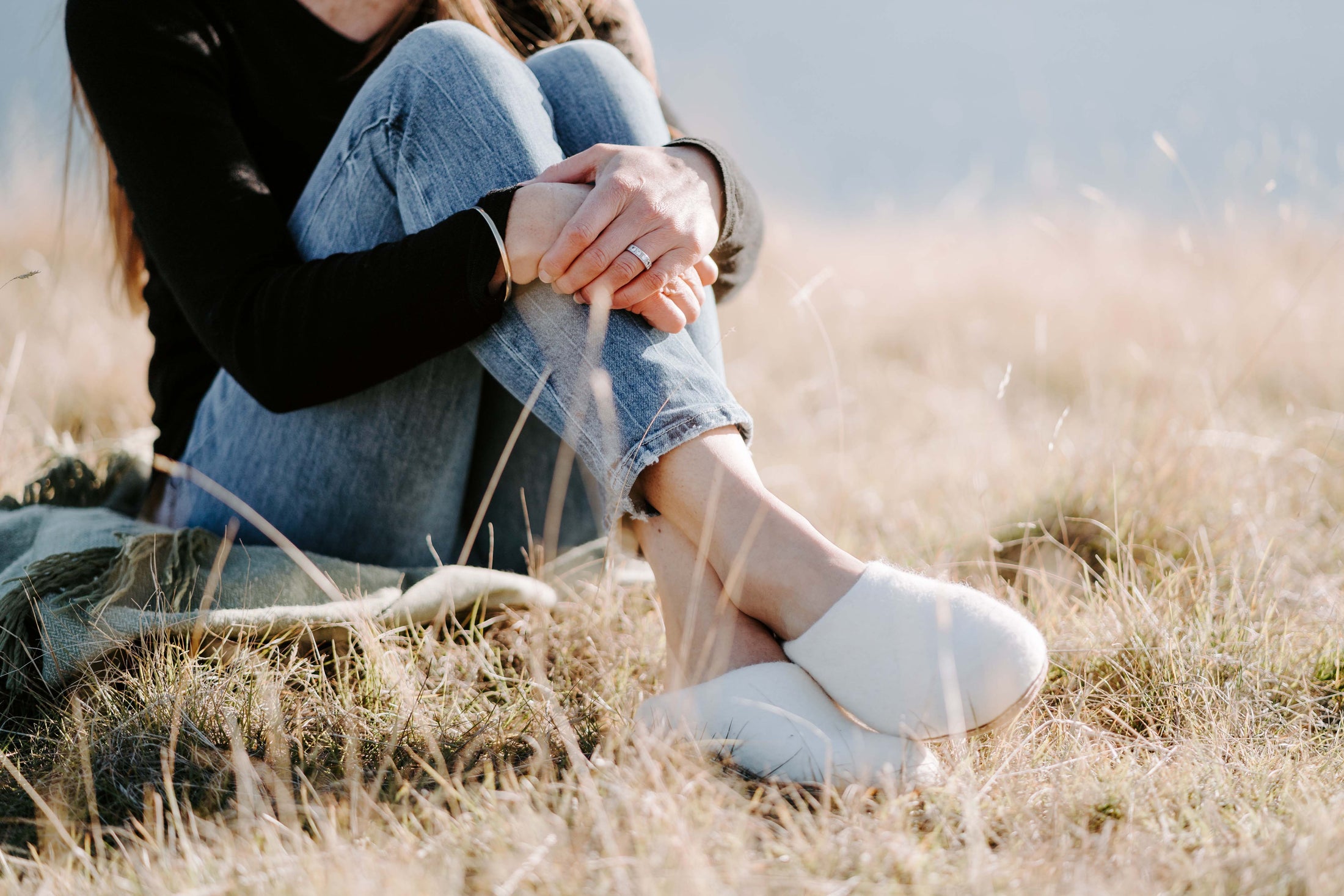 Merino felted wool slip on slipper by Merinoze - the warmest, softest, finest wool ever